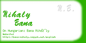 mihaly bana business card